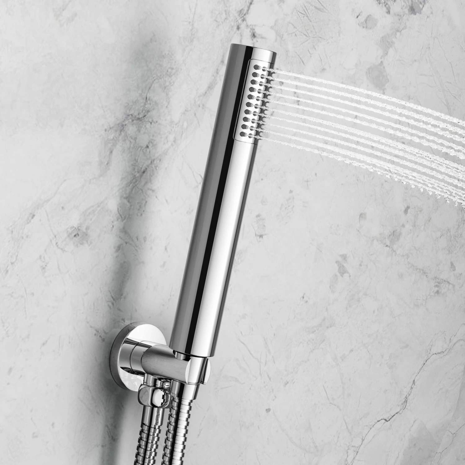 Ballina Premium Chrome Round Thermostatic Set - 300mm Head, Hand Shower & Body Jets - Image 4