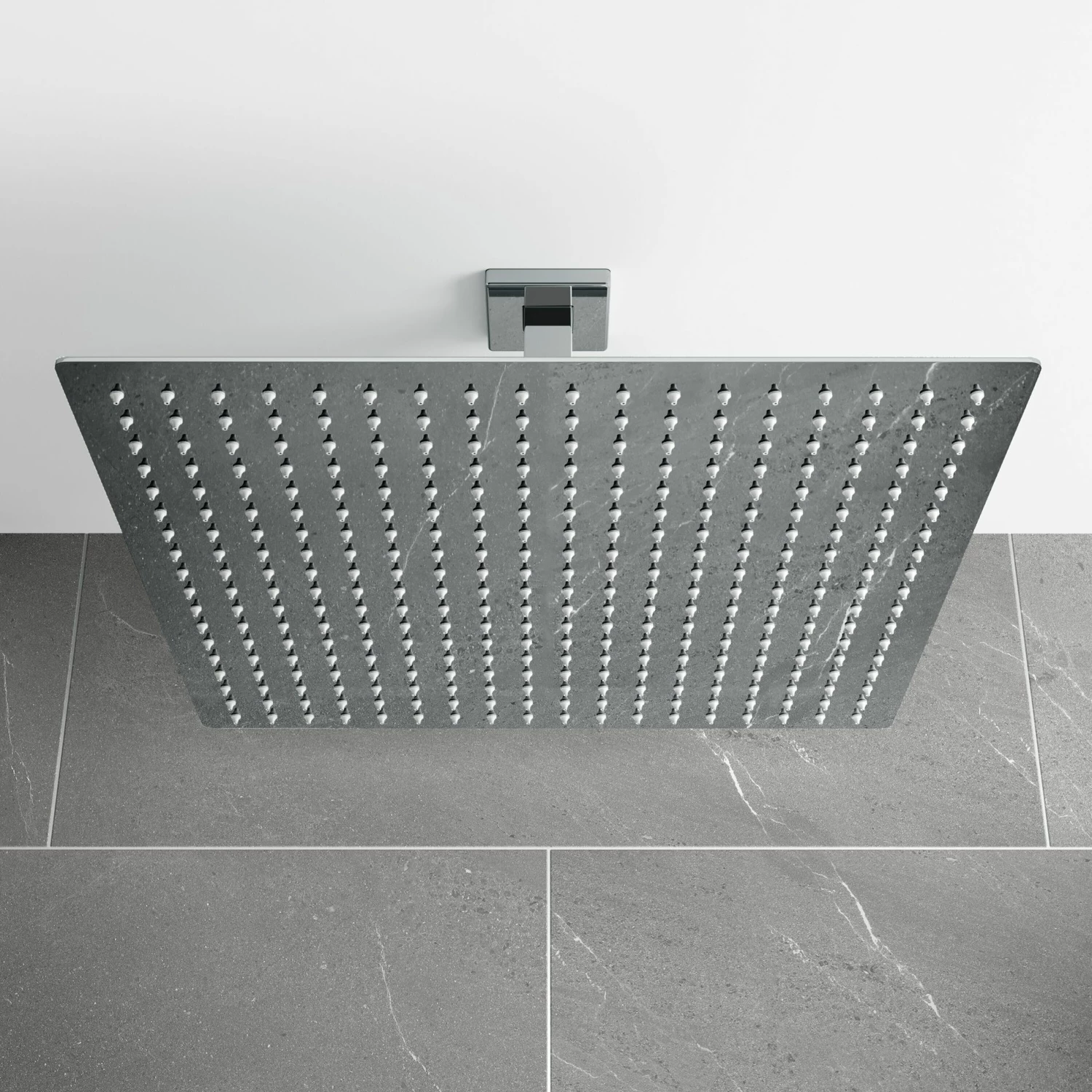 Galway Premium Ceiling Chrome Square Thermostatic Shower Set - 400mm Head & Hand Shower - Image 3