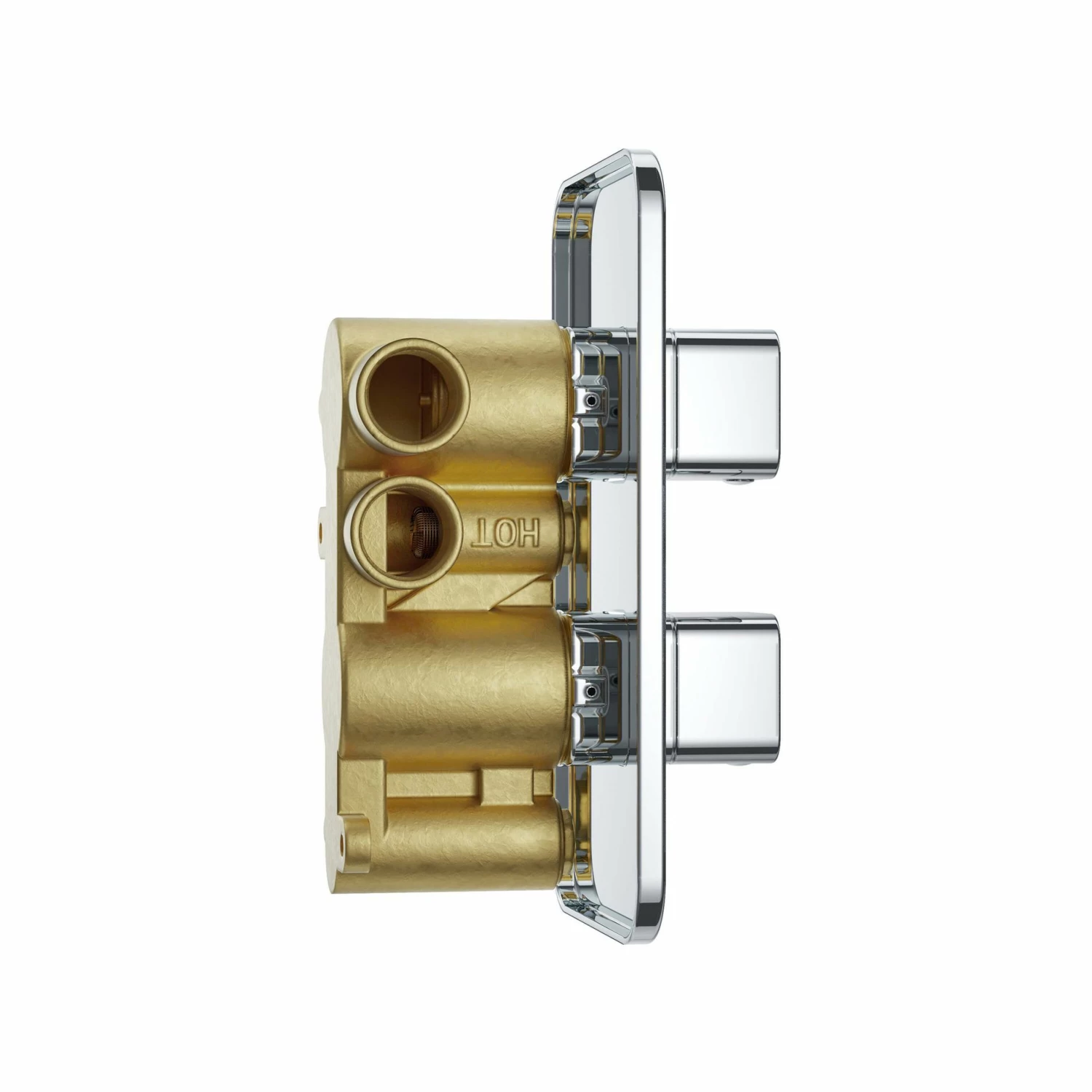 Galway Premium Ceiling Chrome Square Thermostatic Shower Set - 400mm Head & Hand Shower - Image 7