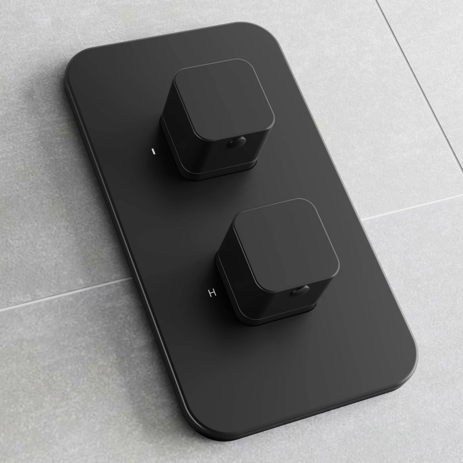 Galway Premium Matt Black Square Thermostatic Shower Set - 200mm Head & Hand Shower - Image 5