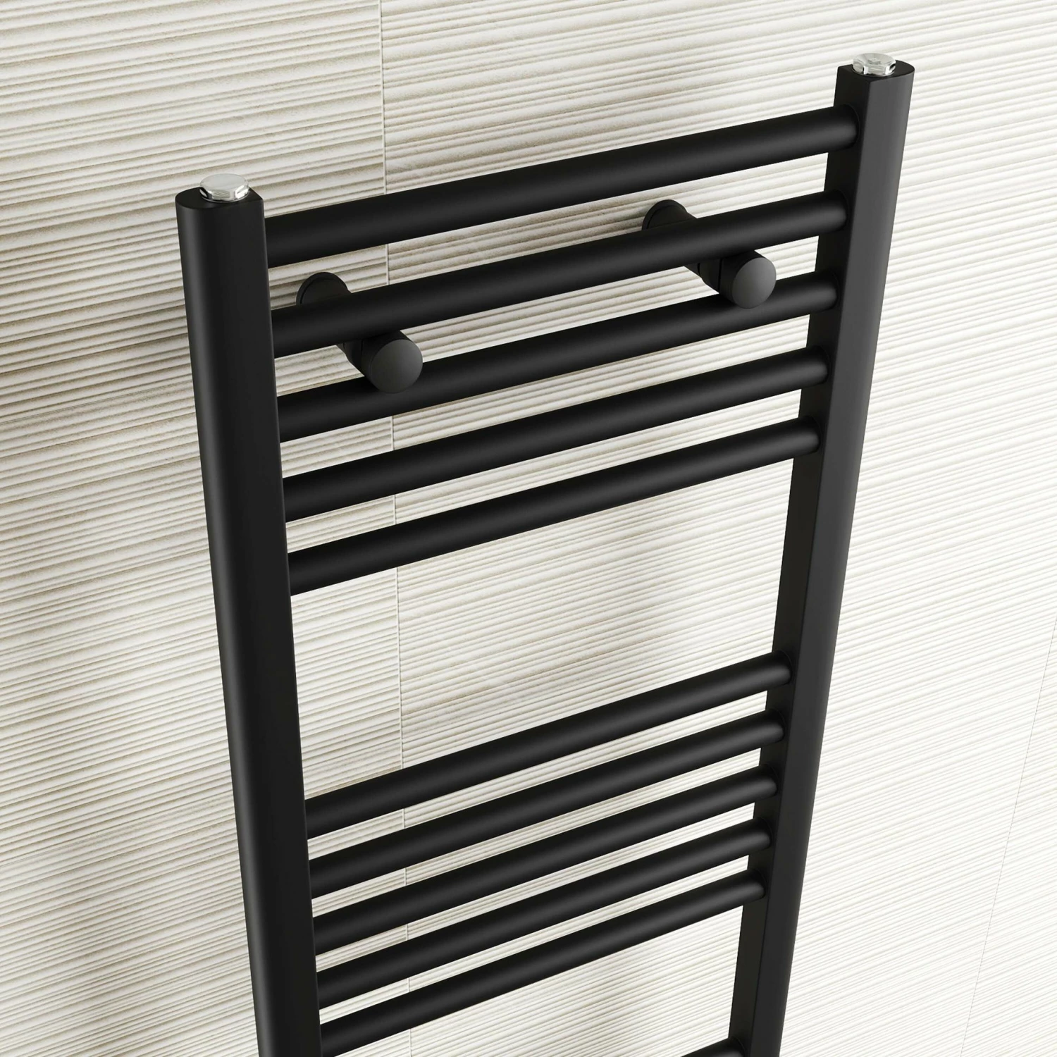 Naples Electric Premium Matt Black Straight Heated Towel Rail 1600x450mm - Image 3