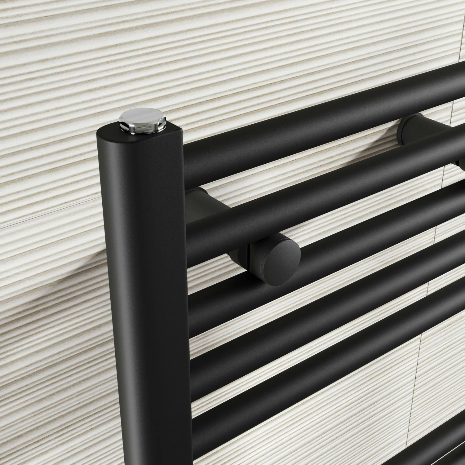 Naples Electric Premium Matt Black Straight Heated Towel Rail 1600x450mm - Image 4