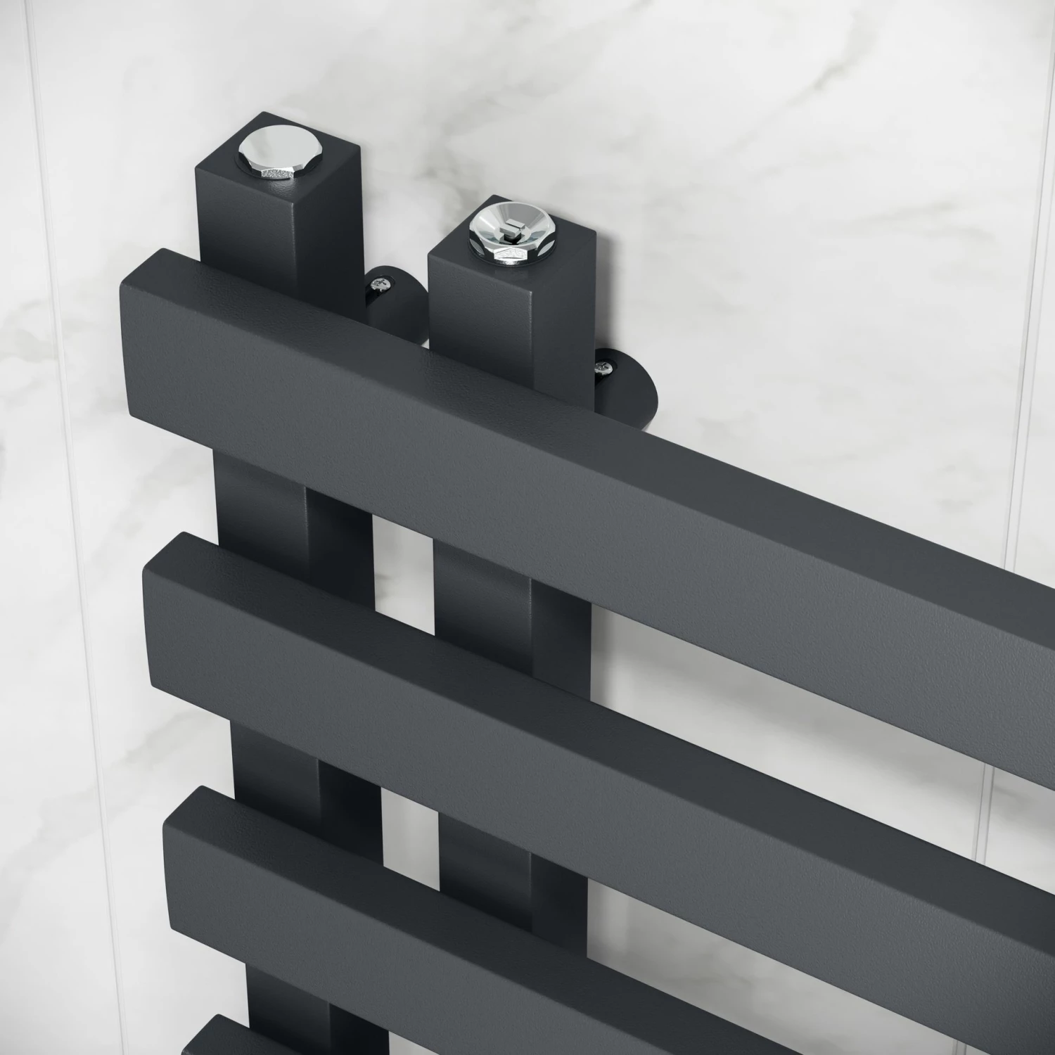 Palermo Electric Anthracite Designer Heated Towel Rail 1200x450mm - Image 4