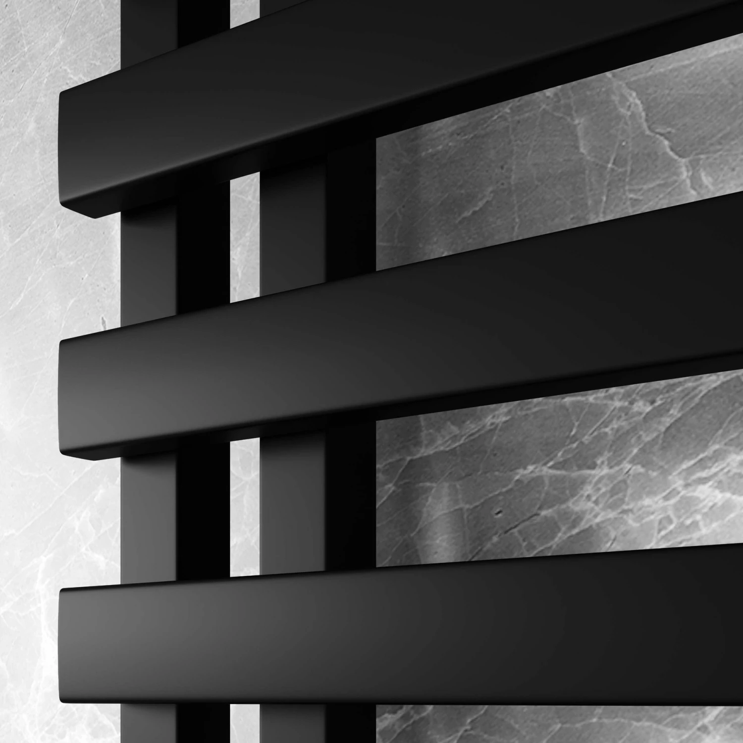 Palermo Electric Matt Black Designer Heated Towel Rail 1000x450mm - Image 5