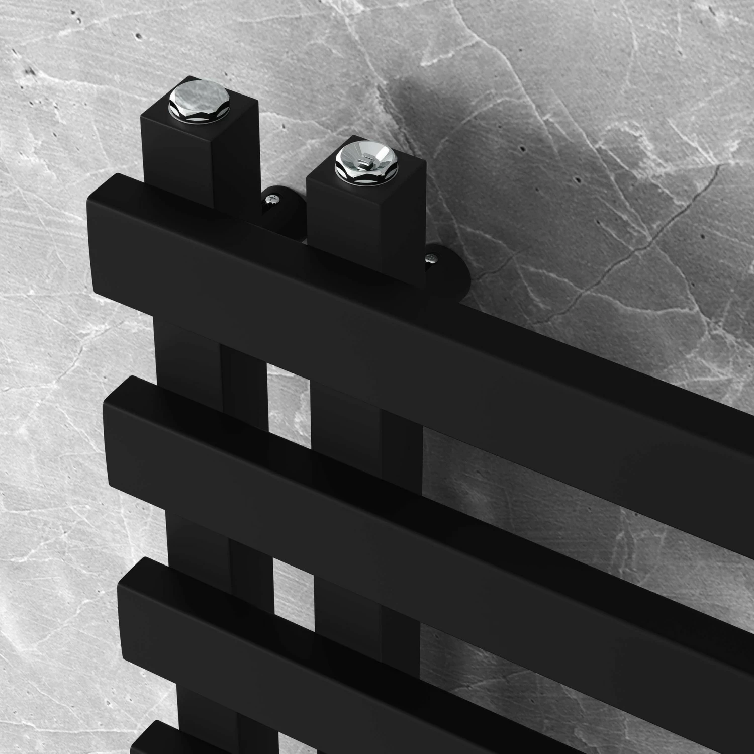 Palermo Electric Matt Black Designer Heated Towel Rail 1200x600mm - Image 4