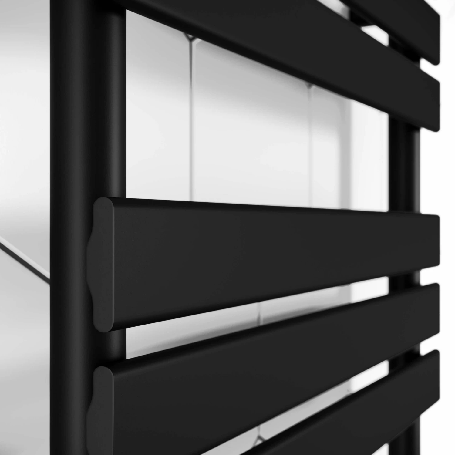 Santorini Electric Matt Black Flat Panel Heated Towel Rail 1600x450mm - Image 4