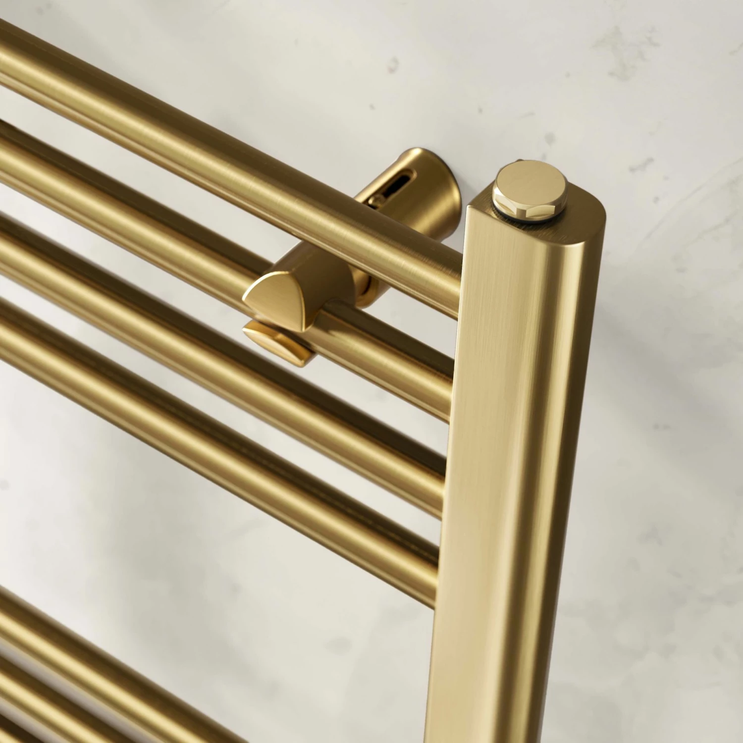 Barcelona Electric Brushed Brass Straight Heated Towel Rail 1200x600mm - Image 4