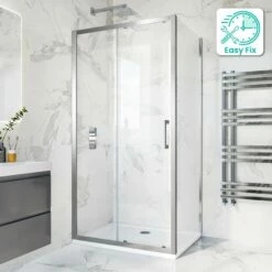 Hamburg Easy Clean 8mm Sliding Shower Enclosure 1000x760mm - Easy Fix Feature