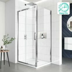 Hamburg Easy Clean 8mm Sliding Shower Enclosure 1100x800mm - Easy Fix Feature
