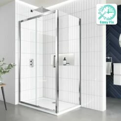 Hamburg Easy Clean 8mm Sliding Shower Enclosure 1200x800mm - Easy Fix Feature