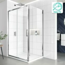 Hamburg Easy Clean 8mm Sliding Shower Enclosure 1200x900mm - Easy Fix Feature