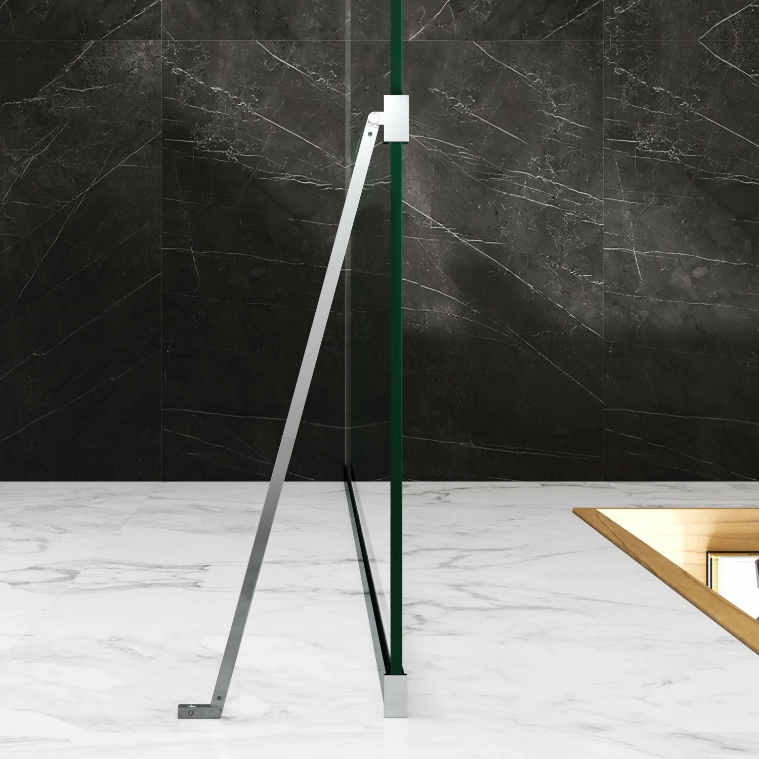 Copenhagen Easy Clean 8mm Walk In Shower Enclosure 1200mm & 700mm Glass With Pivotal Return Panel - Image 4