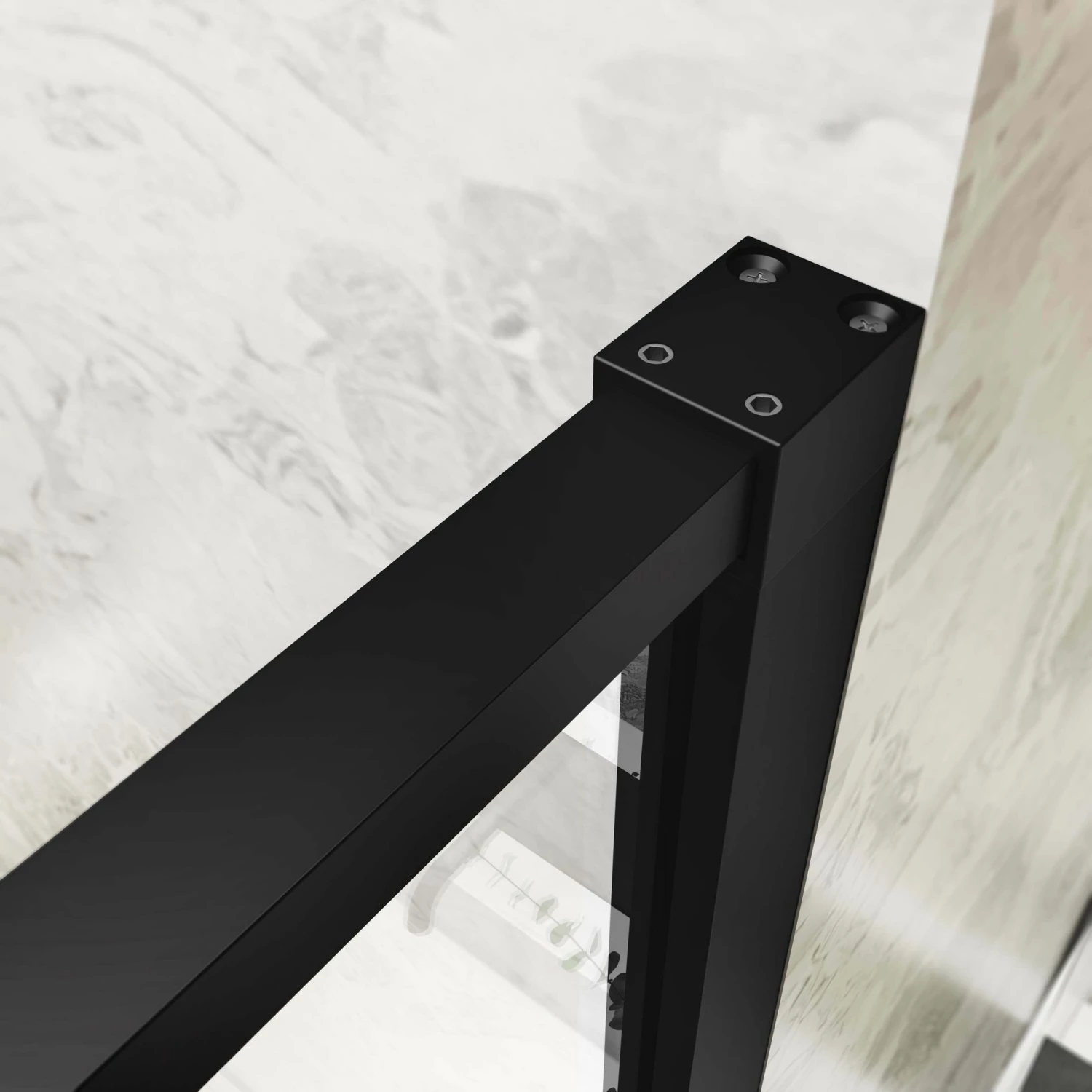 Helsinki Matt Black Premium Easy Clean 8mm Hinged Shower Enclosure 1000x800mm - Image 5