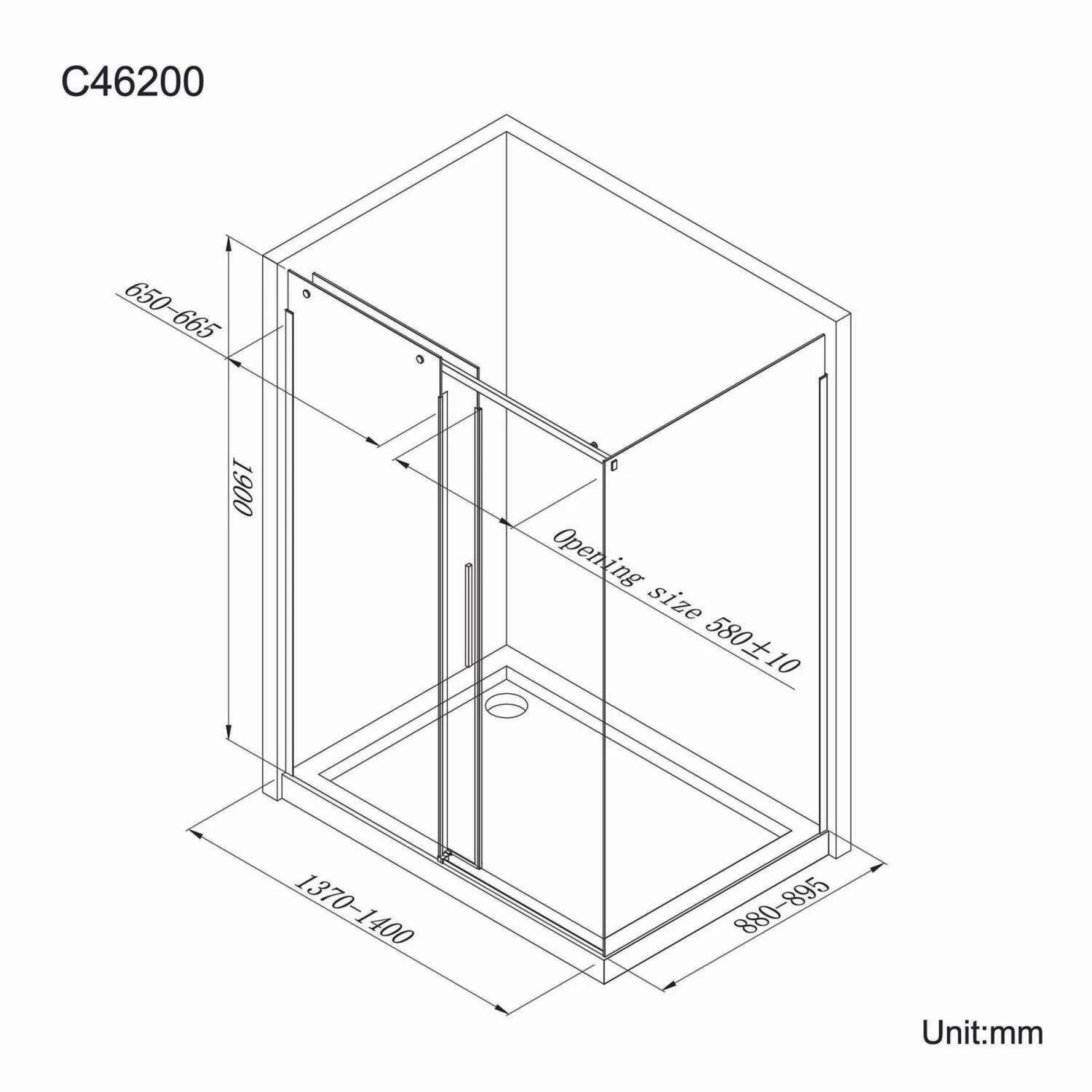 Stockholm Easy Clean 8mm Frameless Sliding Shower Enclosure 1400x900mm - Image 8