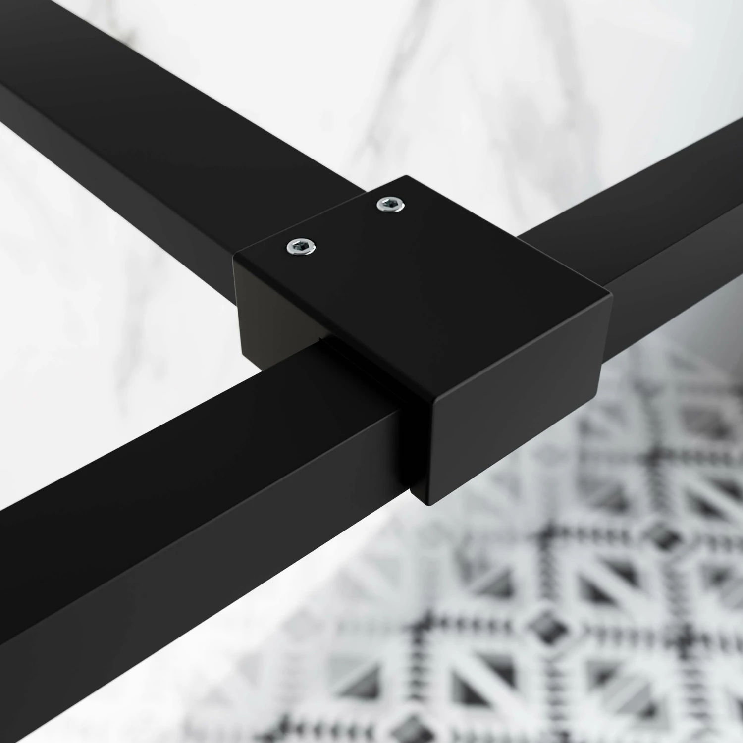 Munich Matt Black Grid 8mm Walk Through Wet Room Shower Glass Panel 1400mm & 250mm Return Panel - Image 4