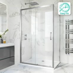 Hamburg Easy Clean 8mm Sliding Shower Enclosure 1100x900mm - Easy Fix Feature