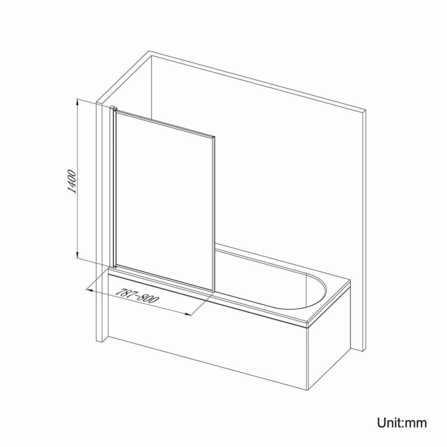 Hereford V2 1600x700 Square Shower Bath & 6mm Easy Clean Brushed Brass Framed Bath Screen - Image 6