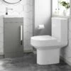 Avon Stone Grey Cloakroom Floor Standing Basin Vanity 400mm And Toilet Set