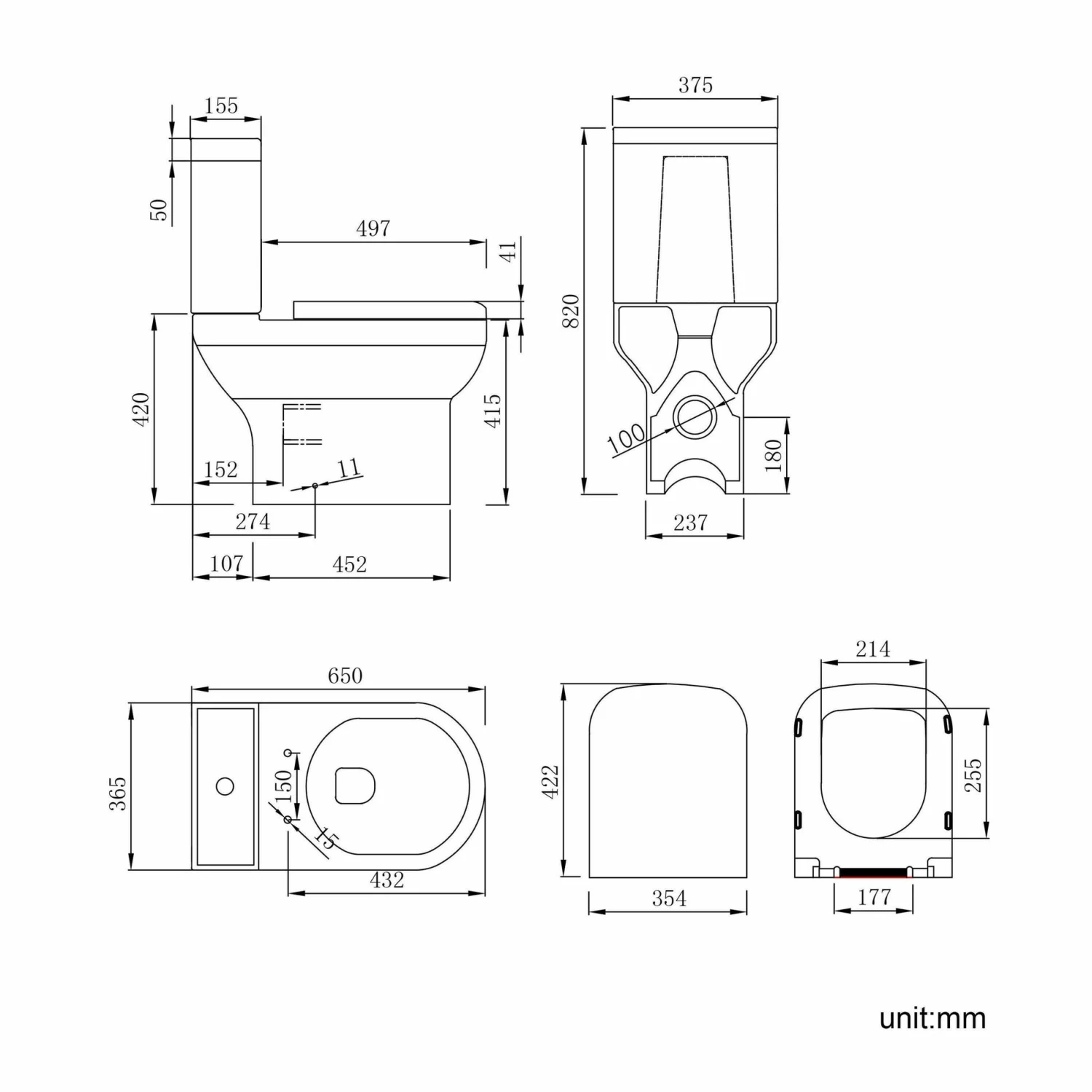 Avon Stone Grey Basin Vanity 500mm And Toilet Set - Image 7