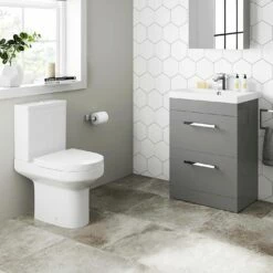 Avon Stone Grey Basin Drawer Vanity 600mm And Toilet Set