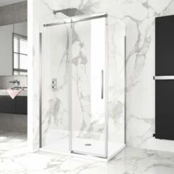 Stockholm Easy Clean 8mm Frameless Sliding Shower Enclosure 1000x800mm