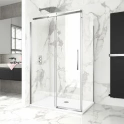 Stockholm Easy Clean 8mm Frameless Sliding Shower Enclosure 1200x800mm