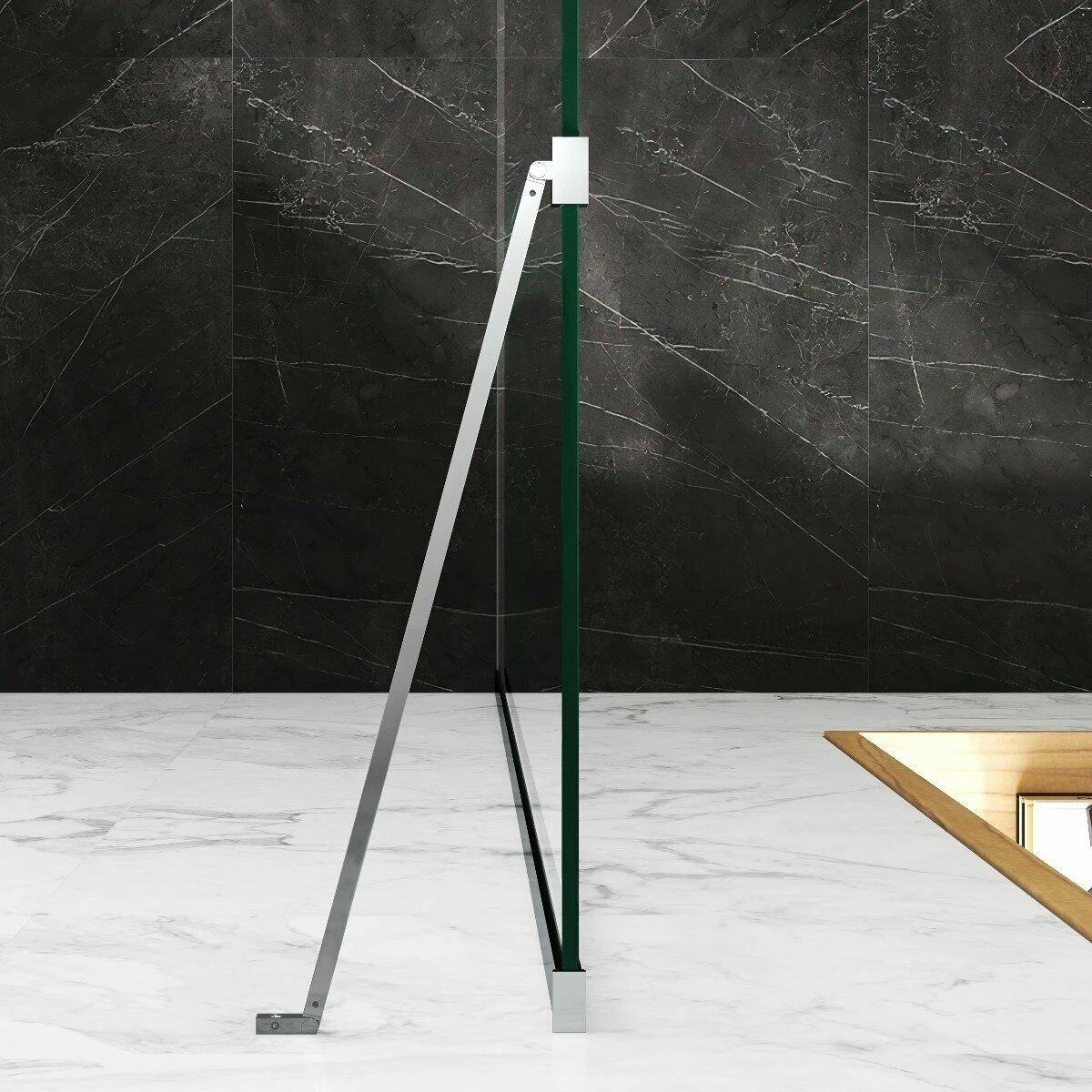 Copenhagen Easy Clean 8mm Walk In Shower Enclosure 1000mm & 700mm Glass With Pivotal Return Panel - Image 4