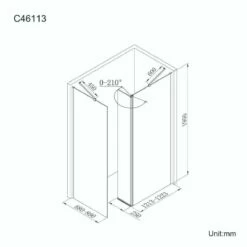 Copenhagen Easy Clean 8mm Walk In Shower Enclosure 1200mm & 900mm Glass With Pivotal Return Panel