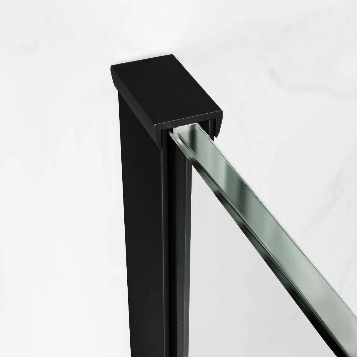 Vienna Matt Black Easy Clean 8mm Hinged Shower Enclosure 1000x800mm - Image 4