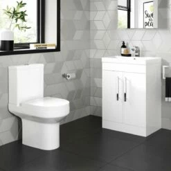 Avon Gloss White Basin Vanity 600mm And Toilet Set