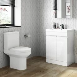 Trent Gloss White Basin Vanity 600mm And Toilet Set