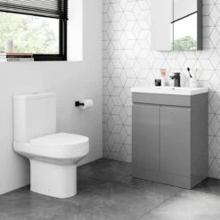 Trent Stone Grey Basin Vanity 600mm And Toilet Set