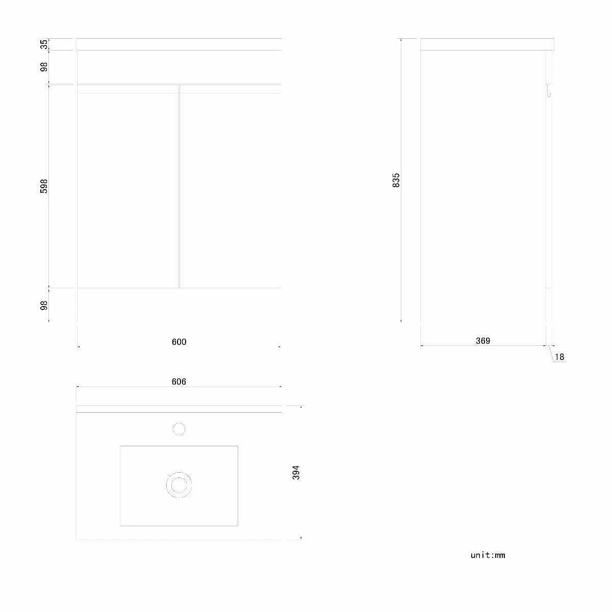 Trent Stone Grey Basin Vanity 600mm And Toilet Set - Image 7