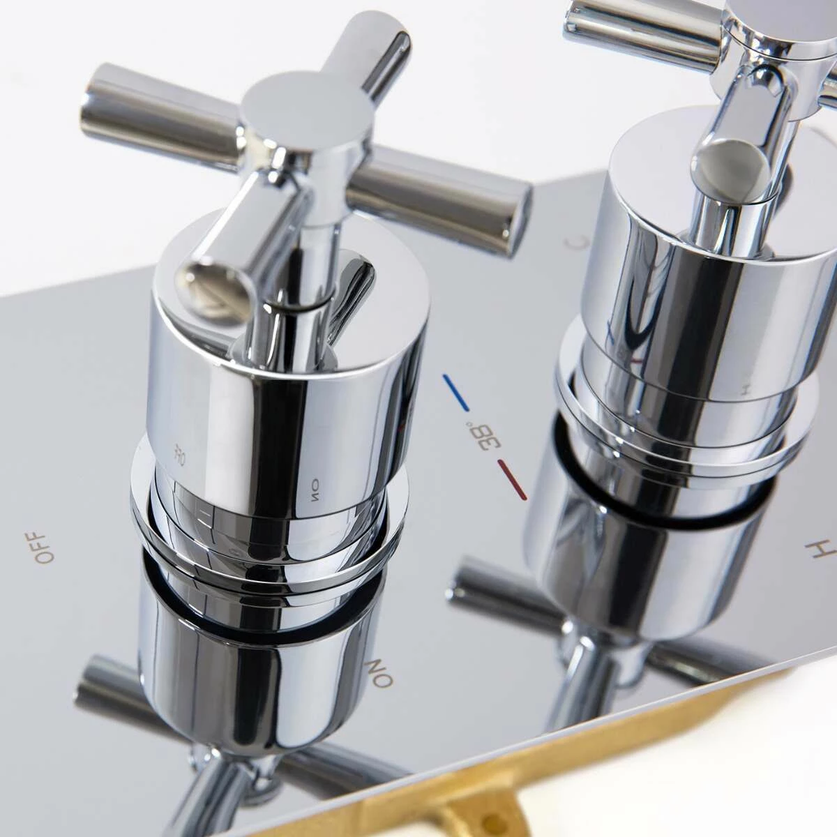 Chrome Crosshead Thermostatic Shower Valve - 1 Outlet - Image 2